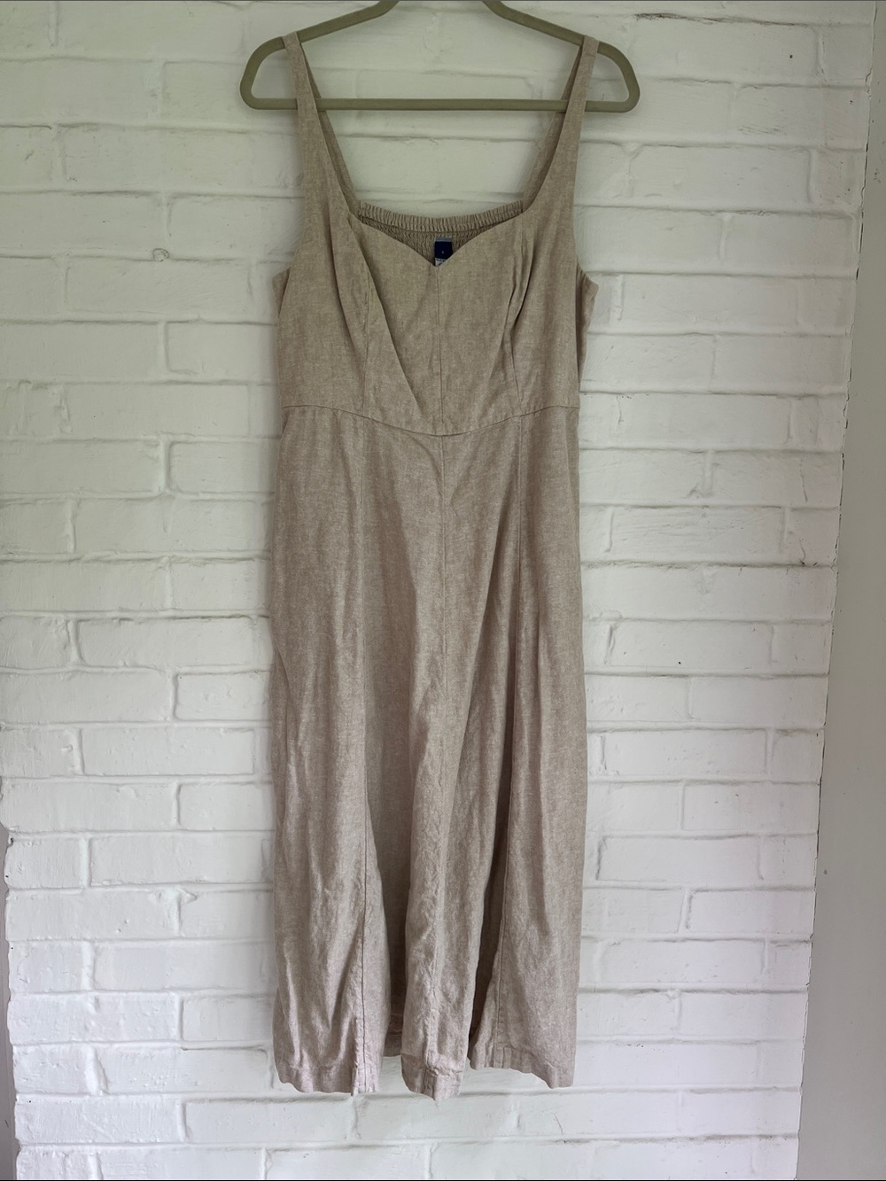 Old Navy Neutral Cream Sleeveless Midi Dress